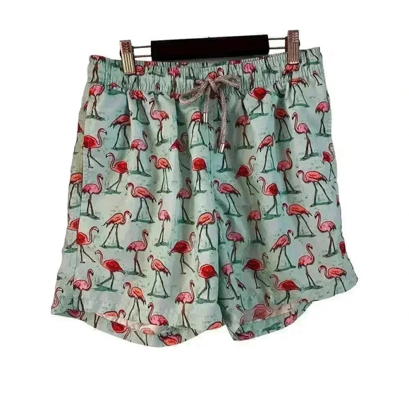 Bluemint Men’s Arthus Swim Trunks Shorts Stretch The Flamingo Size M Mesh Lined - Picture 2 of 7